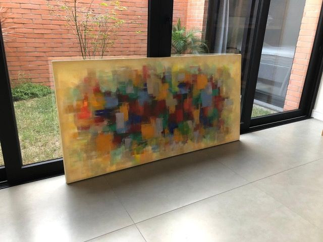 Quadro Pintura a mão - Abstrato e colorido 1,60m por 0,80m - Foto 3