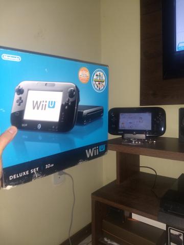 Nintendo Wii U com caixa + hd de 500gb com jogos + controle pró