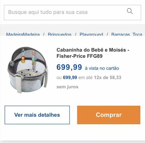 Cabaninha do Bebê e Moisés - Fisher-Price - Foto 3