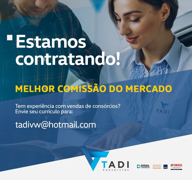 Vendedores de consórcios com experiência! 