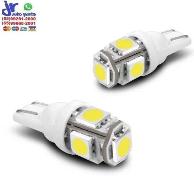 Par Pingo LED T10 W5W 5 LEDs 5000K 5W 12V Aplicação
