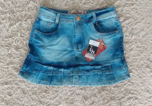 Saia curta jeans 