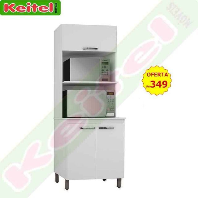 Kit Torre P/ Forno e Micro Atlas Branco - Entrega e Montagem Grátis