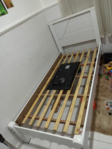 Cama Solteiro branca 100% Mdf
