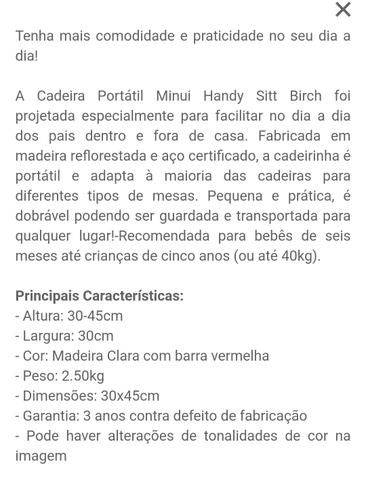 Cadeirinha Portátil Handysitt Minui - Foto 2