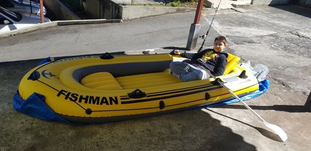 Barco Inflável Mor Fishman 350 + 2 remos + inflador - Foto 3