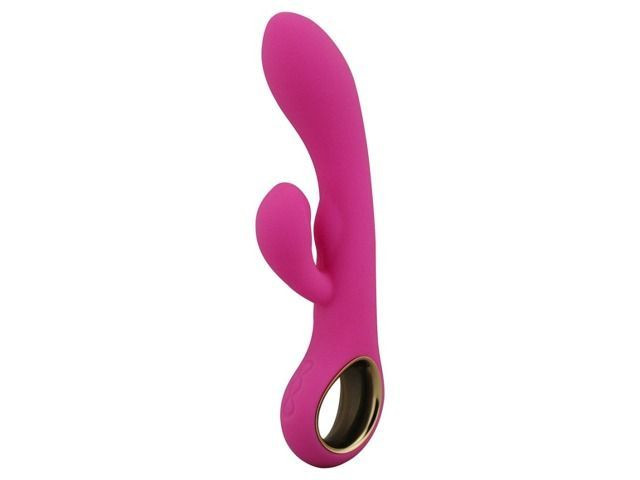 Massageador intimo de luxo recarregável com detalhes em metal e vibratório - Importado