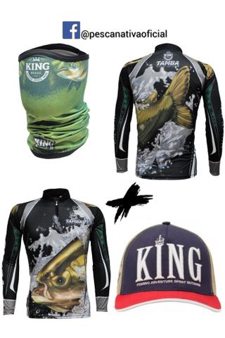 Combo completo masculino e feminino camisa proteção uv + bandana proteção uv + boné - Foto 3