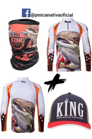 Combo completo masculino e feminino camisa proteção uv + bandana proteção uv + boné - Foto 5