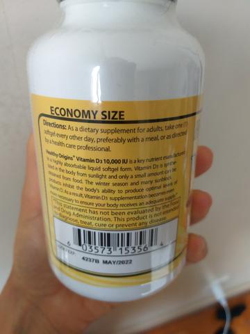 Vitamina D3 10,000ui Health Origins - Foto 3