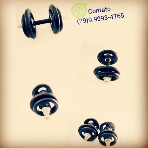 Kit para Musculação (Barrinhas + Anilhas ) Produtos Novos - Foto 2