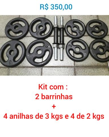 Kit para Musculação (Barrinhas + Anilhas ) Produtos Novos - Foto 4