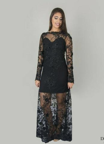 Vendo vestido longo de festa com transparência