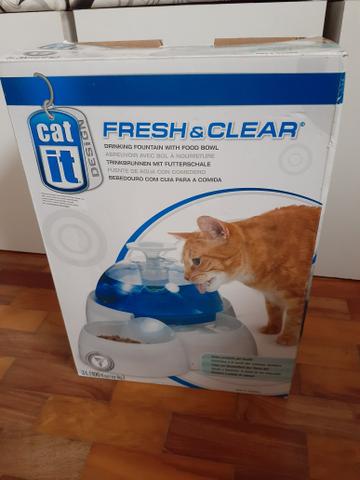 Bebedor gato com suporte pra por ração