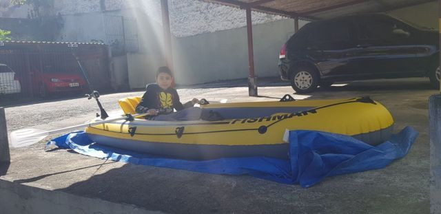 Barco Inflável Mor Fishman 350 + 2 remos + inflador - Foto 2