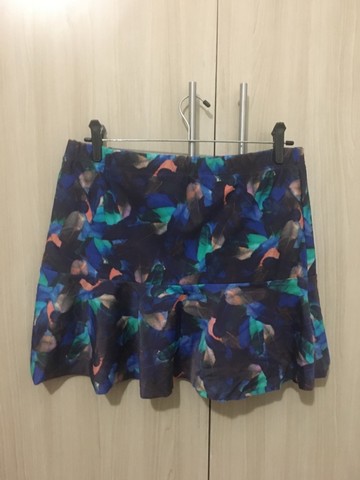 Saia peplum de malha estampada G