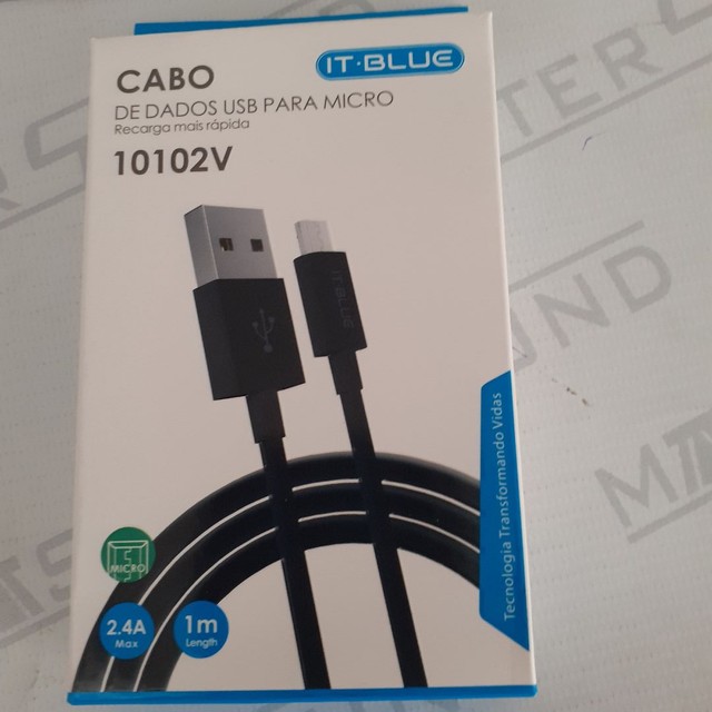 Cabo de dados usb, com entrada micro. Novo 