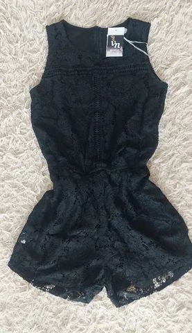 Macacão Preto em renda 