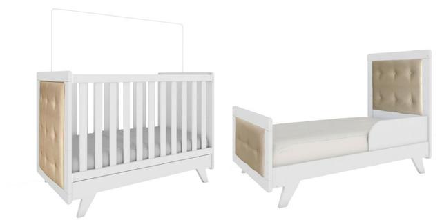Frete Grátis* Quarto de Bebê Armário, Cômoda e Berço - Confort Retrô *NOVO - Foto 2