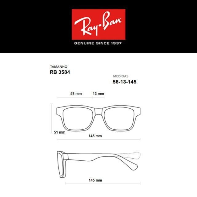Óculos de Sol Unissex Rayban RB3584 Blaze Aviador com Proteção UV - Foto 4
