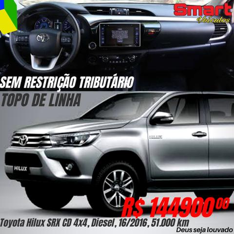 Smart Veículos - Toyota Hilux SRX CD 4x4, Diesel, 16/2016, 51.000 km. R$ 145.900,00