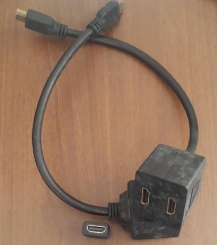 02Saída Hdmi Conversor Conectar Cabo Cabo De Porta Dupla Y Di