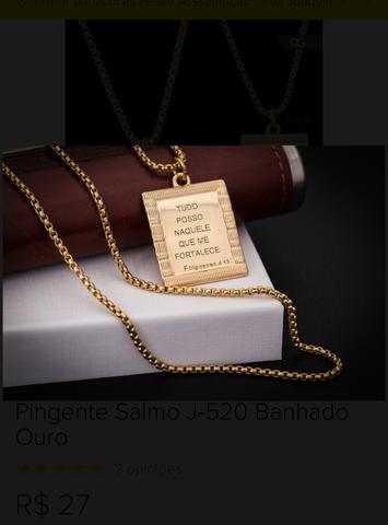 Corrente banhado a ouro tudo posso naquele que me fortalece