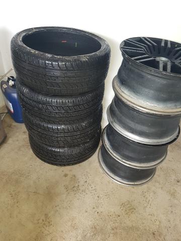 Roda bmw aro 19 com pneus - Foto 2