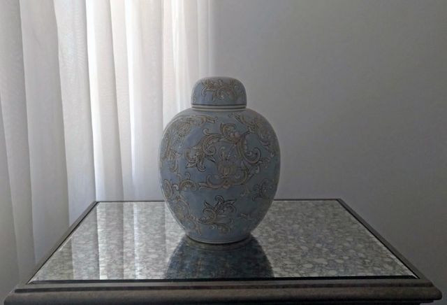 Vaso Potiche Bello Porcelana Floral Azul Novo - Foto 2