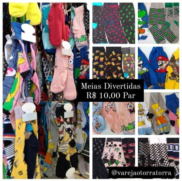 Meias Divertidas Diversas Estampas