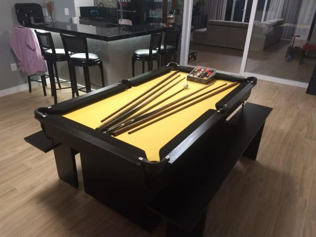 Mesa de Sinuca Tecido Amarelo Modelo MOV2029