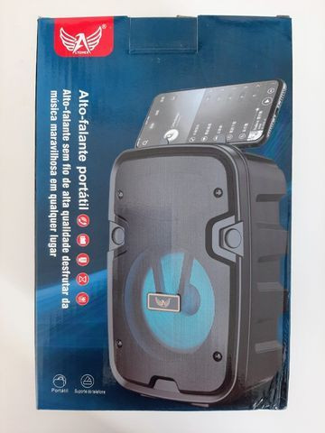 Caixa de Som Altomax Bluetooth com Entrada de Microfone + Leitor Cartão +USB + Aux