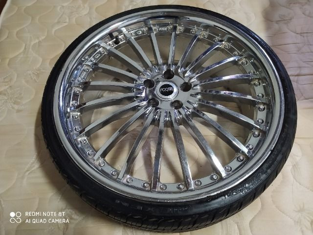 4 Rodas 20 5x100 com pneus. Novo Corolla, Bora, Polo, Fox, Golf 451, Tsuya - Foto 2