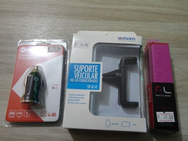 KIT Carregador automotivo + Suporte + Carregador Portátil Multilaser