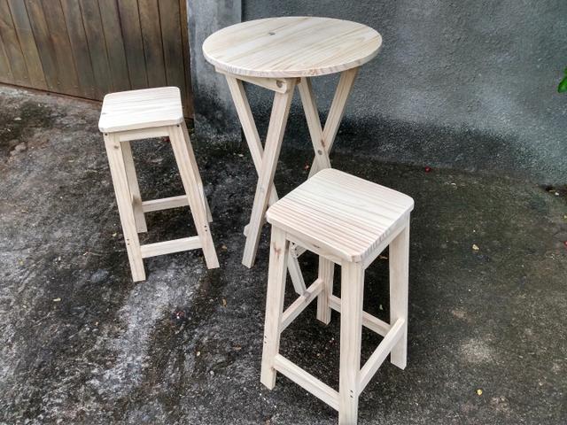 Mesa bistrô dobrável crua