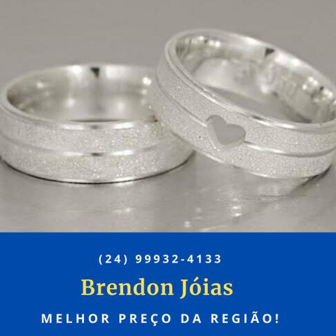 Par de alianças de prata 950kl