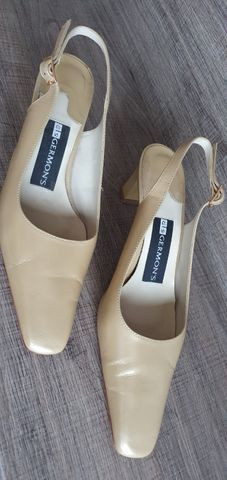 Sapato scarpin 35 bege couro - Foto 2