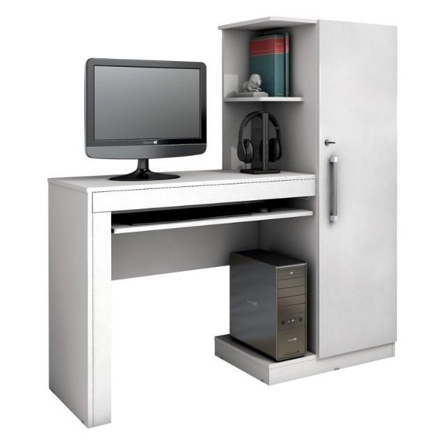 Mesa para Computador 1 Armário e Prateleira Office Valdemóveis - Foto 3