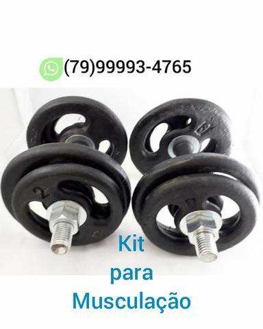 Kit para Musculação (Barrinhas + Anilhas ) Produtos Novos