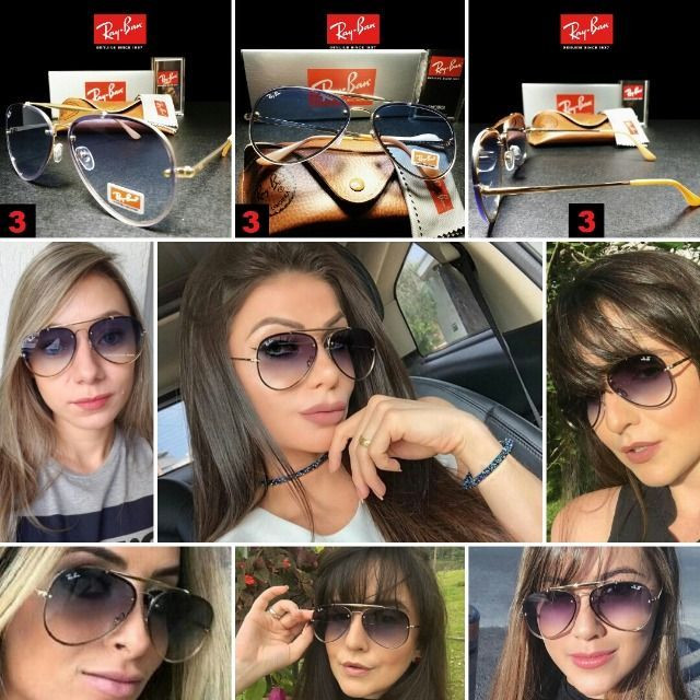 Óculos de Sol Unissex Rayban RB3584 Blaze Aviador com Proteção UV - Foto 3