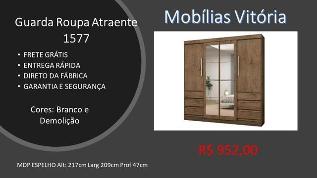 Guarda Roupa Atraente 1577 - Frete Grátis