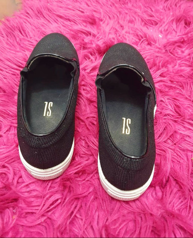 slip on santa lolla brilho preto