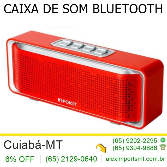 Caixa de Som Portátil Infokit 3W Bluetooth, Rádio, Usb