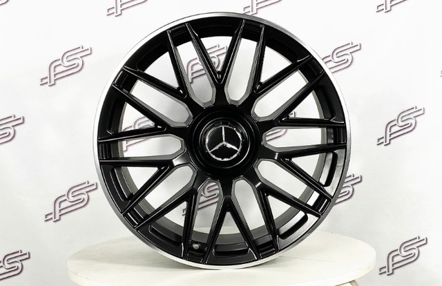 Jogo De Rodas Mercedes Amg S63 Preto Borda Diamantada 5x112 - 19x8,5 e 19x9,5