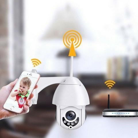 Camera Speed Dome IP Giratória HD Wifi Externa Segurança Noturna Resiste Agua - Foto 3