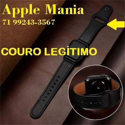 Pulseira para Apple Watch em Couro Preto*Fecho Esportivo
