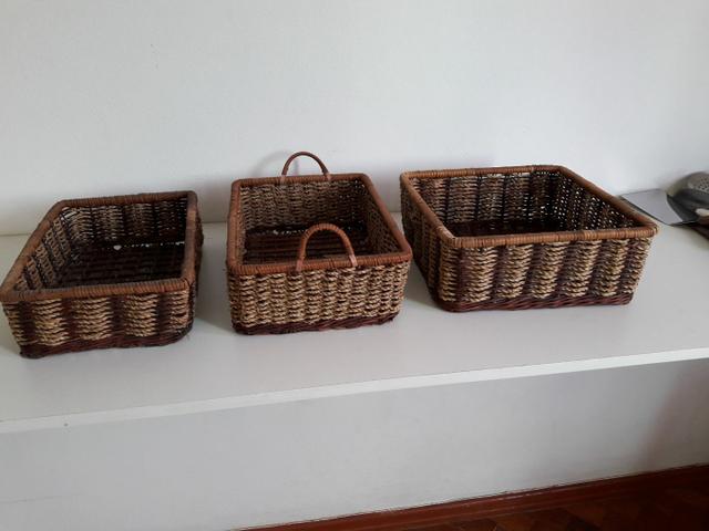 Centro de mesa, jarro, vaso, cesta rústica - Foto 6