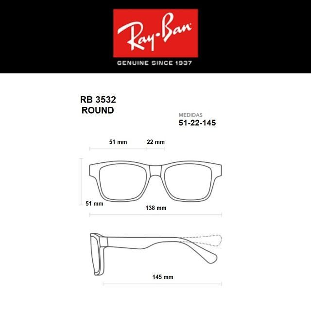 Óculos de Sol Rayban RB3532 Round com Proteção UV - Foto 3