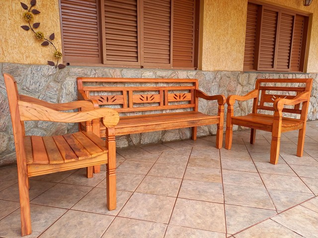OFERTA*** JOGOS DE BANCOS MADEIRA DEMOLIÇÃO PEROBA ROSA. BARATO. FRETE GRÁTIS!!! - Foto 3
