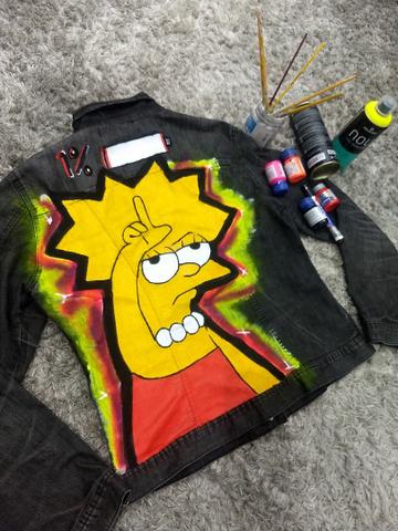Jaqueta jeans Customizada Tam G